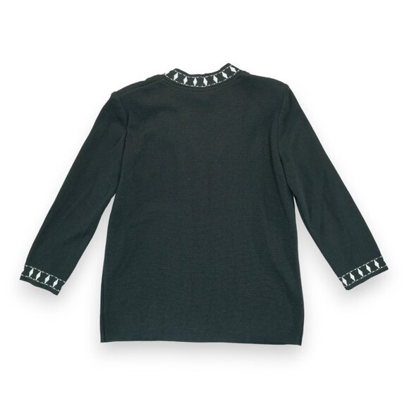 Vintage Italian Wool Cardigan Black W/ Golden Buttons CARIOLO QUATTROSTELLE Sz L - Picture 2 of 3